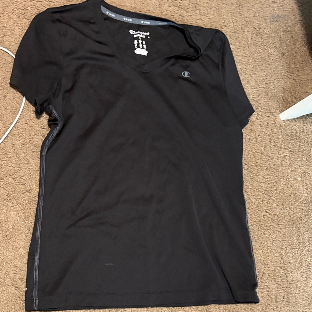 Champion Black Athletic V-Neck Tee